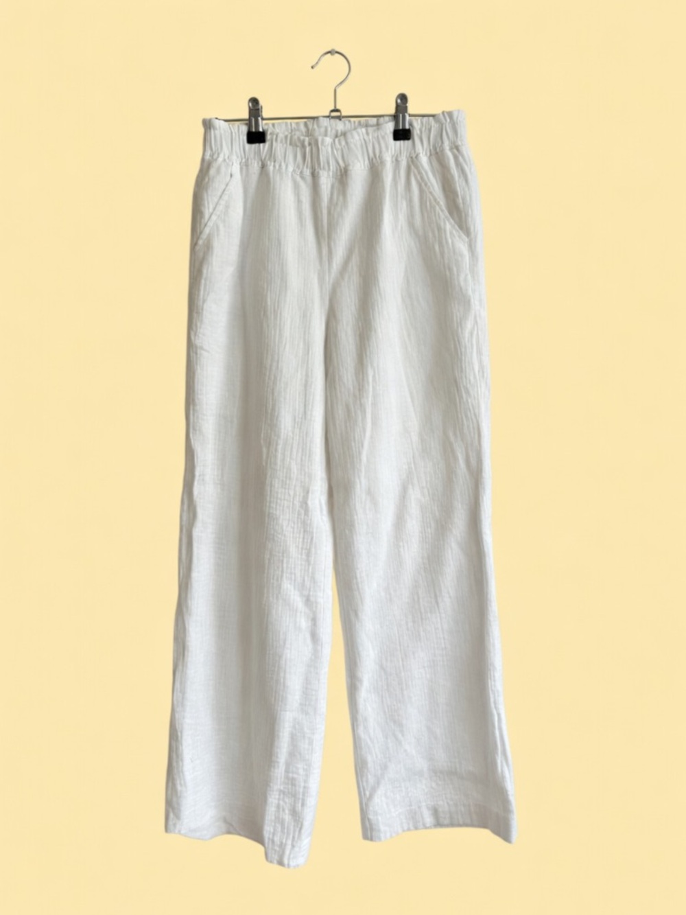 Lightweight White Wide-Leg  Pants